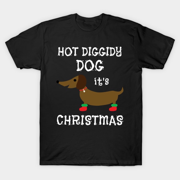 Dachshund Wiener Dog Christmas Design T-Shirt by MedleyDesigns67